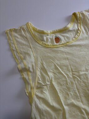 DAILY PRACTICE LEMON YELLOW COTTON RUFFLE TANK TOP